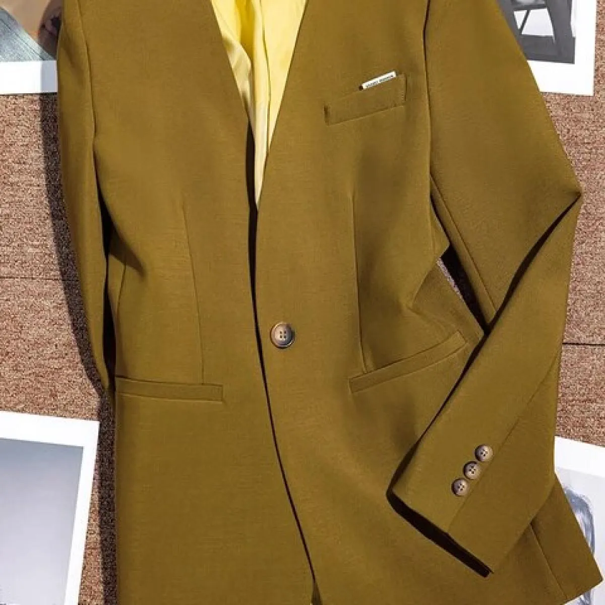 Blazer formale da donna rosa giallo per l'autunno inverno giacca da lavoro da lavoro da donna a maniche lunghe con scollo a V a