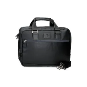 BORSA DA LAVORO E DA VIAGGIO NERA MULTITASCHE PORTA PC+PORTA TABLET FRONTIER PEPE JEANS LONDON ORIGINAL 40X30X11CM 1 ZIP