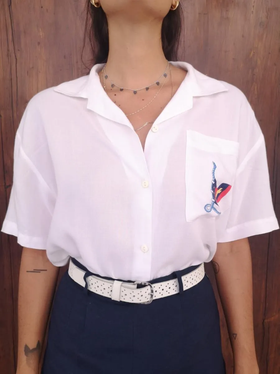 Camicia bianca con stampa timone