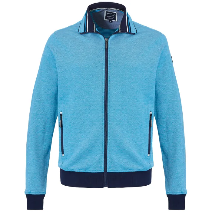 Cardigan Baileys con zip mini pois Azzurro