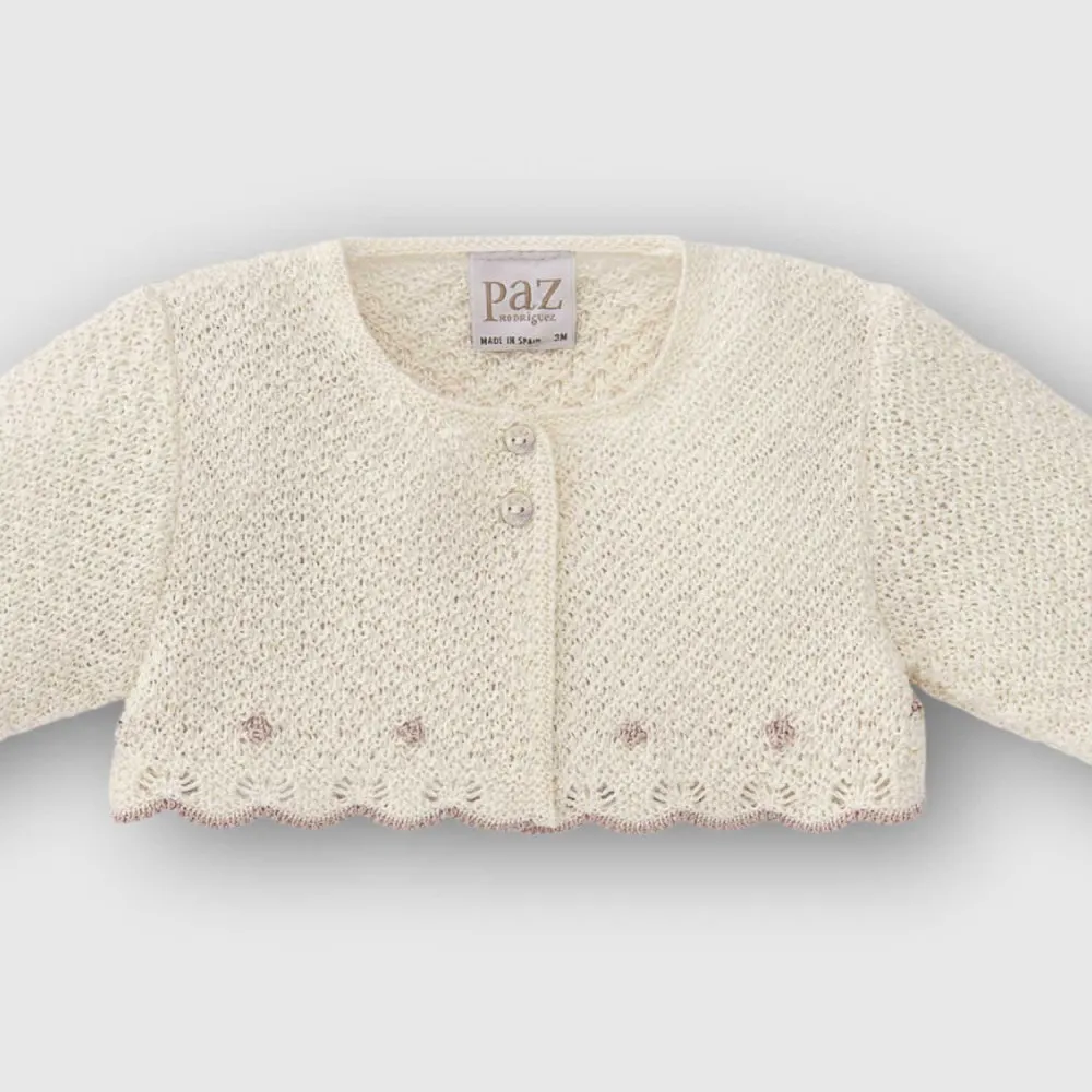 Cardigan Paz Rodriguez Cream/Misty Pink