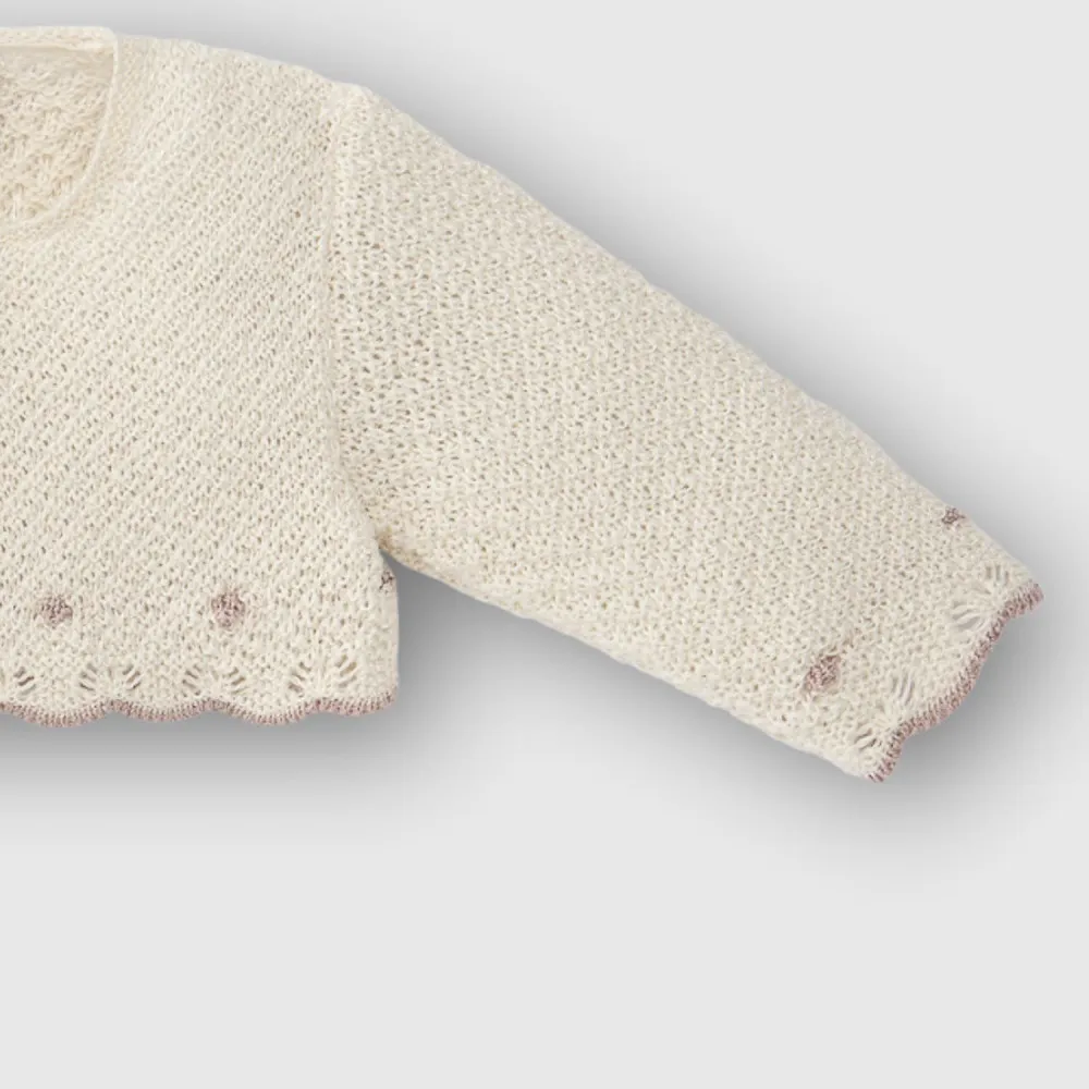 Cardigan Paz Rodriguez Cream/Misty Pink