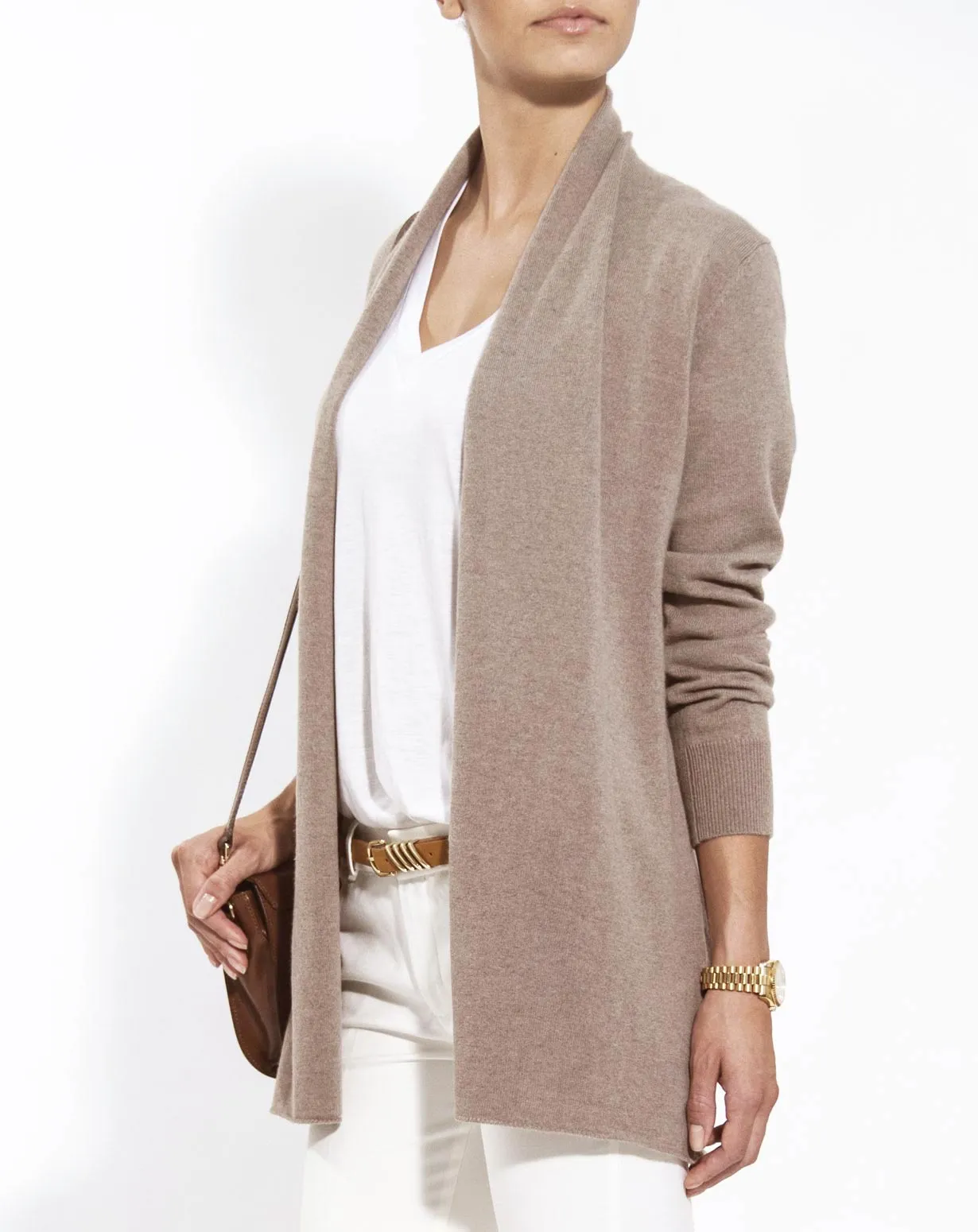 Donna Cardigan Lungo Aperto in 100% Cashmere