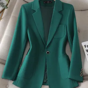 Giacca da donna autunno inverno a maniche lunghe da donna caffè beige verde giacca formale da lavoro da lavoro femminile