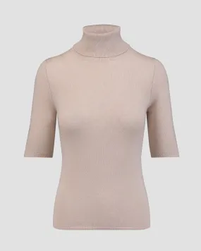 Maglione a collo alto beige in cashmere da donna Allude 11108-42