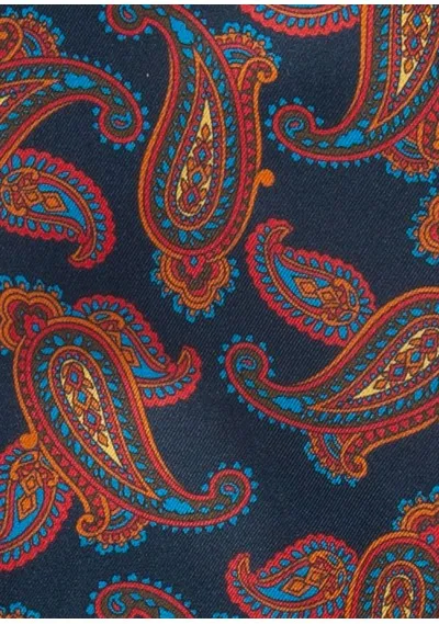 Sciarpa di seta con design Paisley blu notte