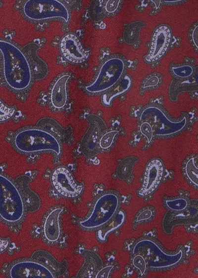 Sciarpa di seta Elegante disegno Paisley Rosso scuro