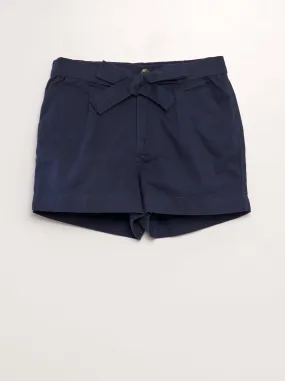 Shorts in popeline - blu