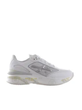 Sneaker in pelle e nylon a rete