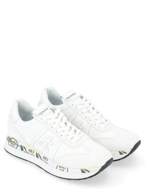 Sneaker Premiata Conny in pelle bianca