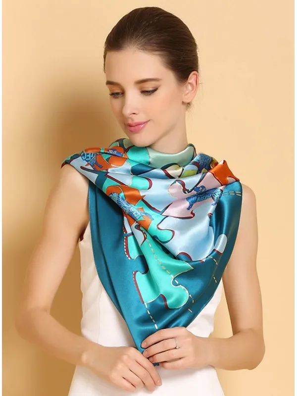 Stola Foulard a fantasia Puzzle di Seta online