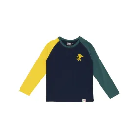 T-shirt Leone bambino con maniche lunghe raglan College