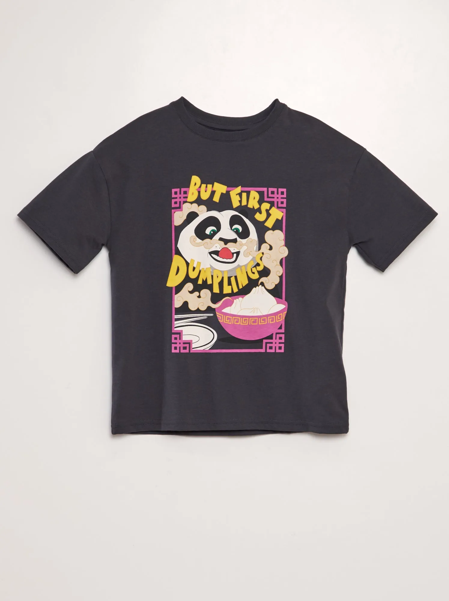 T-shirt stampata 'Kung-fu Panda' - GRIGIO