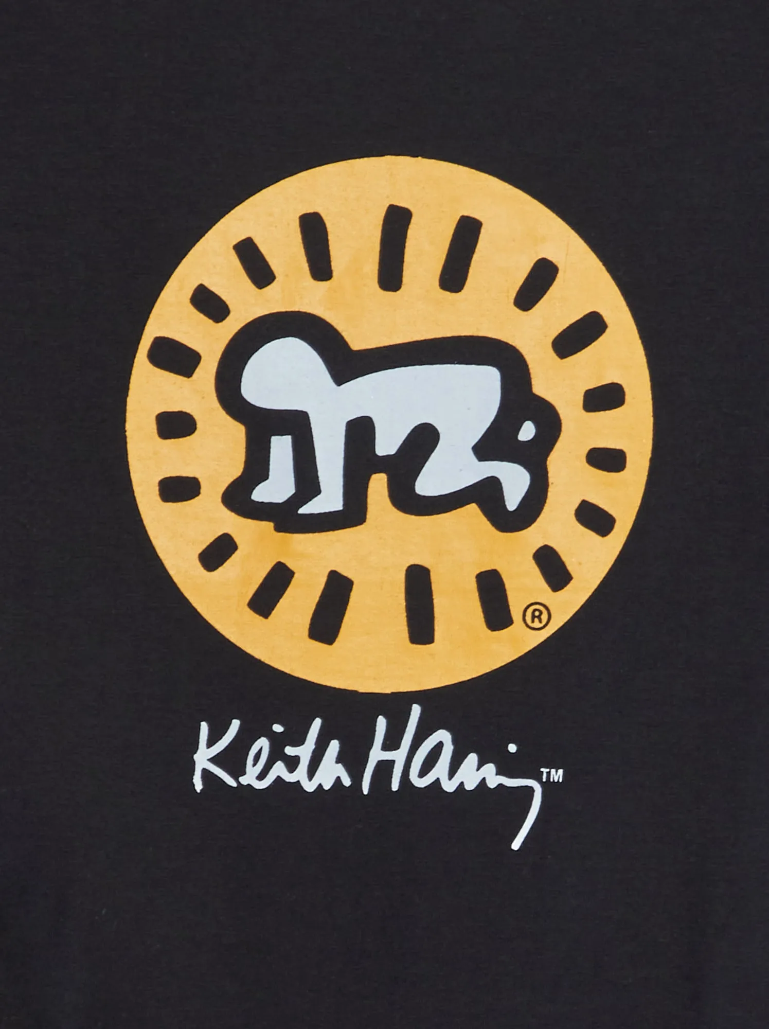 T-shirt 'Keith Haring' con scollo tondo - nero